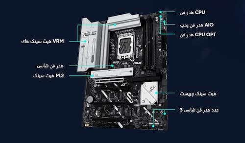 خنک کنندگی مادربرد ایسوس PRIME Z890-P ASUS - بهترین قیمت خرید و فروش مادربرد