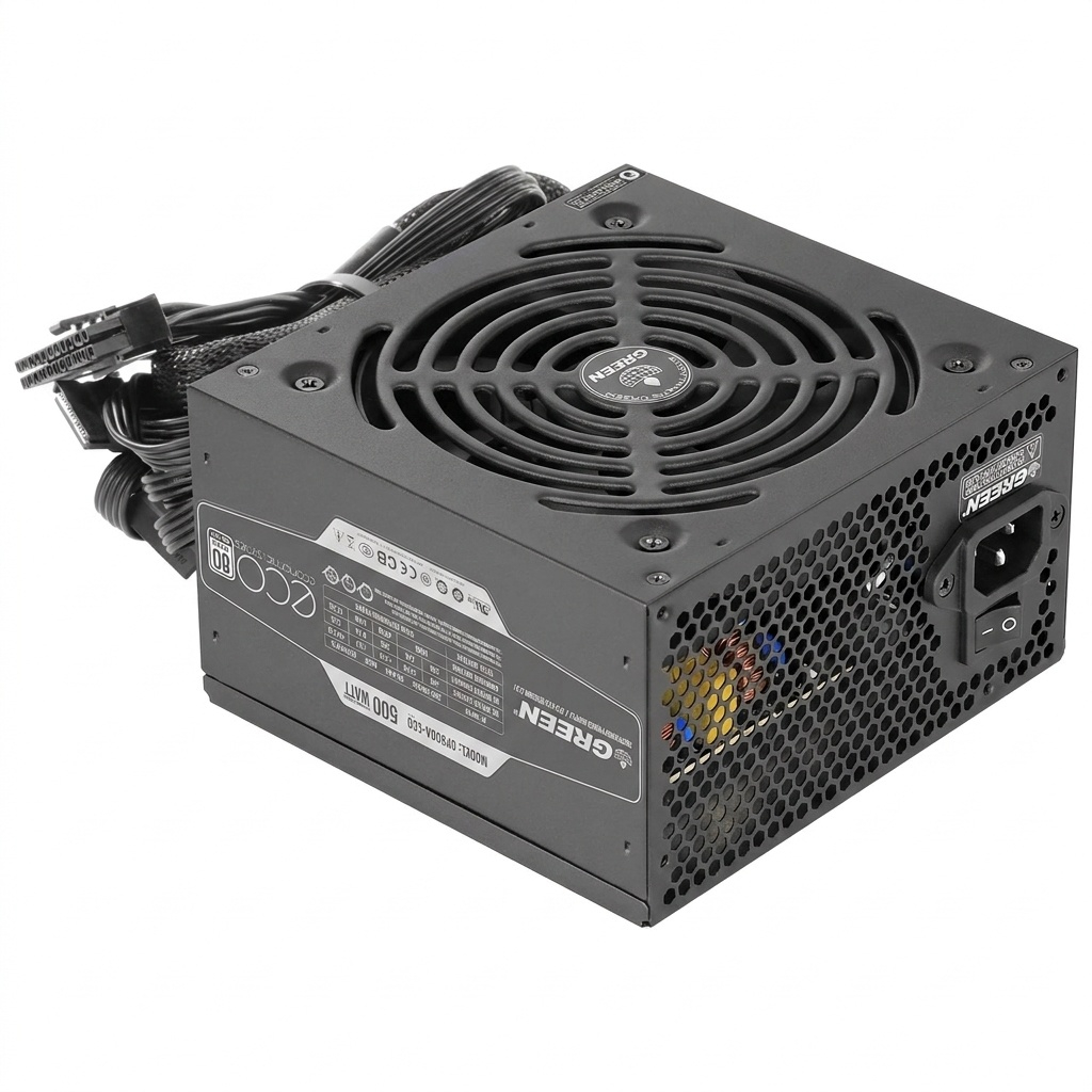 منبع تغذیه کامپیوتر گرین مدل GP500A-ECO Rev3.1 منبع تغذیه کامپیوتر گرین مدل GP500A-ECO Rev3.1