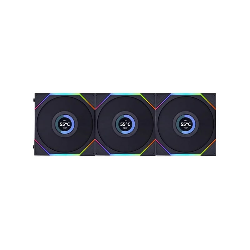 فن کیس لیان لی مدل UNI FAN TL 120 LCD Black بسته 3 عددی فن کیس لیان لی مدل UNI FAN TL 120 LCD Black بسته 3 عددی