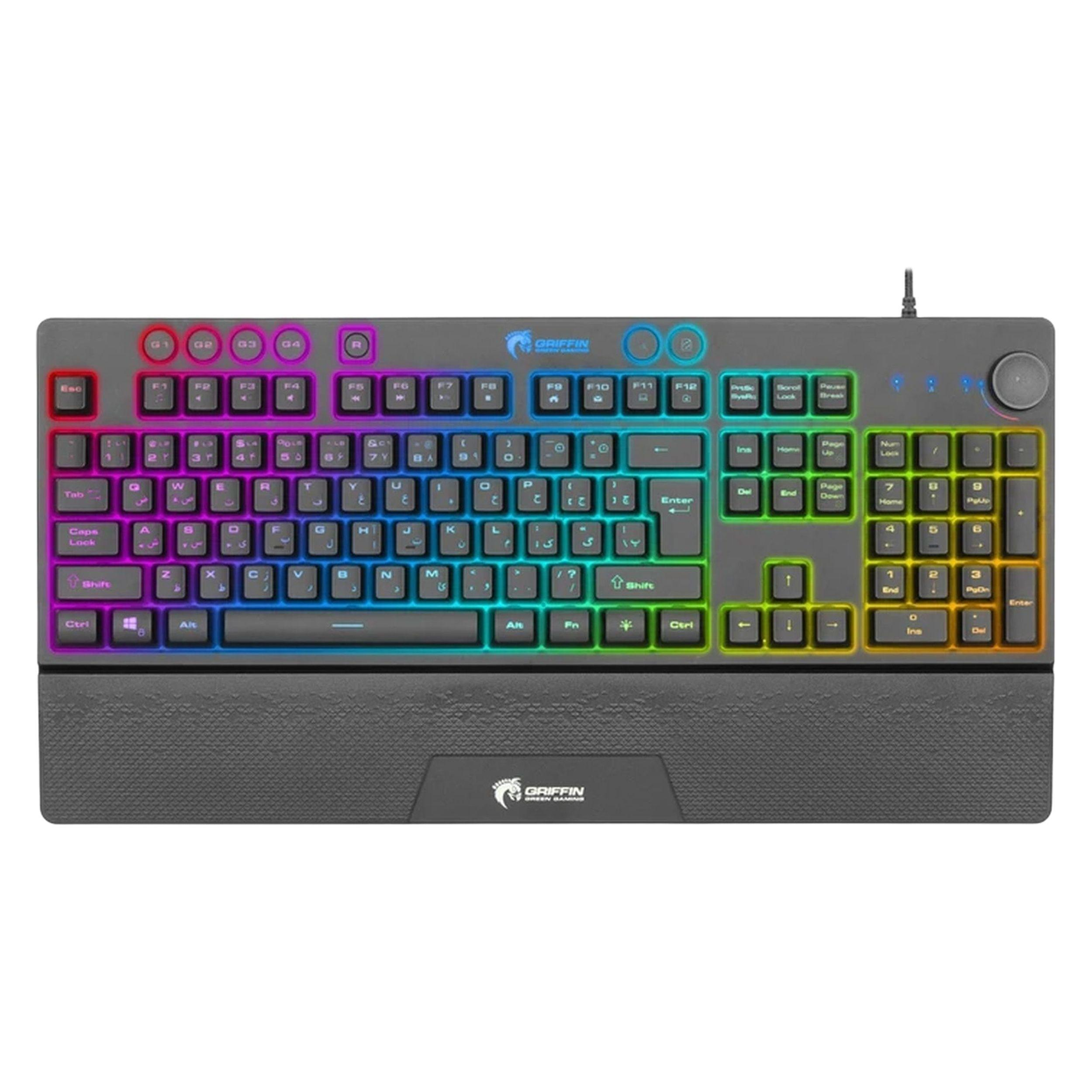 کیبورد مخصوص بازی گرین مدل GK703-RGBسوییچ ممبران ، Full Size، نورپردازی RGB کیبورد مخصوص بازی گرین مدل GK703-RGBسوییچ ممبران ، Full Size، نورپردازی RGB