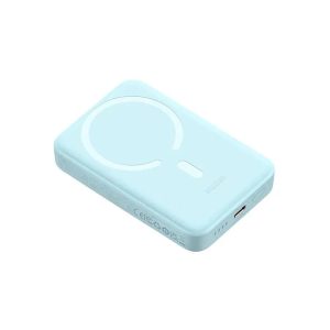 پاوربانک بی‌سیم 30 وات باسئوس مدل Magnetic Mini ظرفیت 10000 میلی آمپر ساعت - آبی